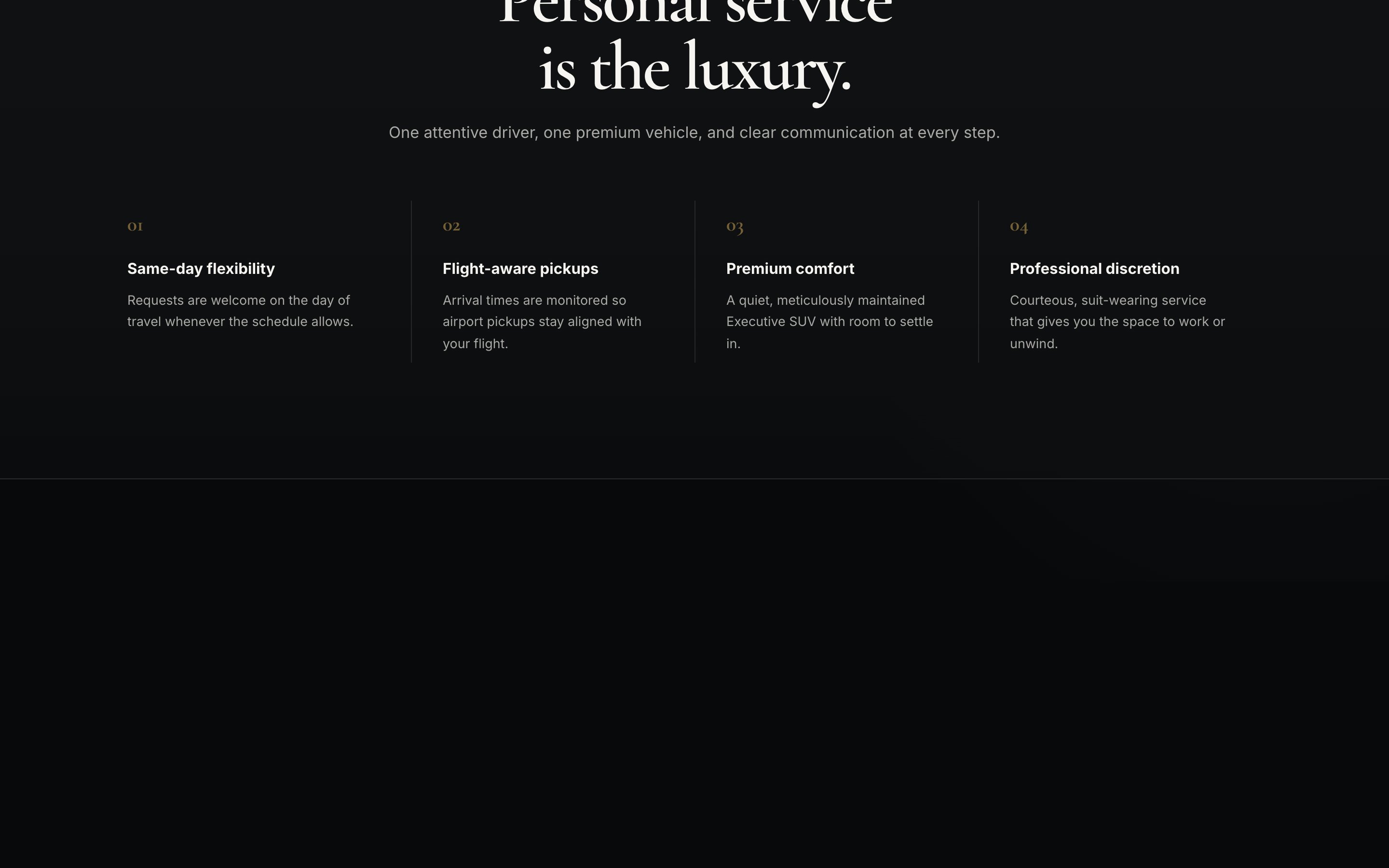 Gotham Limo white-label marketing site hero — synthetic demo brand