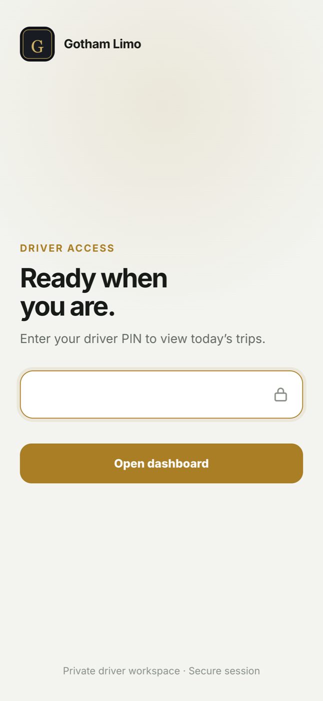 PWA PIN login screen
